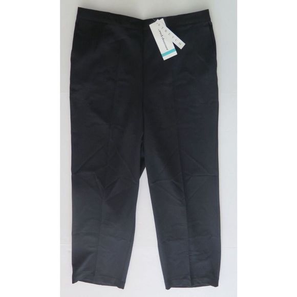 Alfred Dunner 20109 001 Women's Sz 16 Black Proportioned Medium Length Pants - Picture 1 of 8